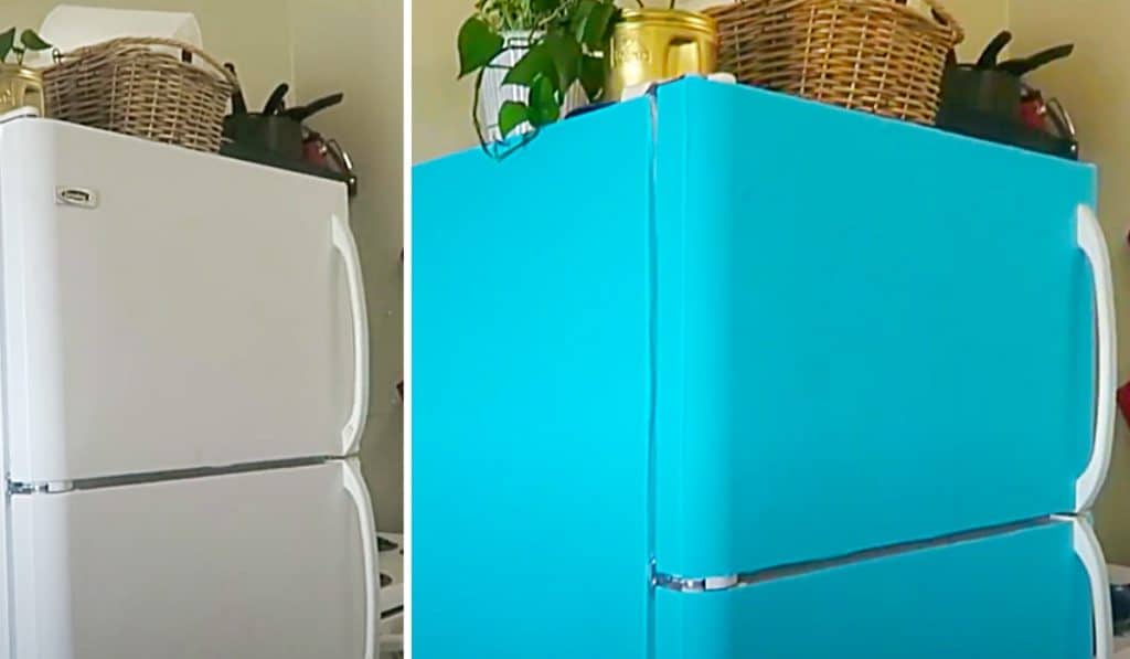 Contact Paper Fridge Makeover - Easy Way To Update A Fridge - Kitchen Update Ideas