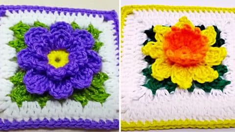 How To Make Crochet Flower Granny Squares | DIY Joy Projects and Crafts Ideas
