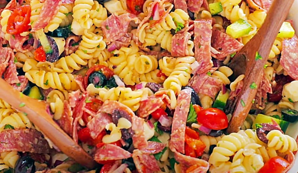 Pasta Salad With Homemade Italian Dressing Recipe - How To Make Pasta Salad - Homemade Salad Dressing Recipe