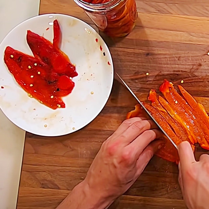 How To Make Marinated Red Peppers - Roasted Pepper Ideas - Homemade Sandwich Condiments