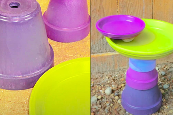 How To Turn Clay Pots Into A Birdbath - DIY Birdbath - How To Build A Bird Bath