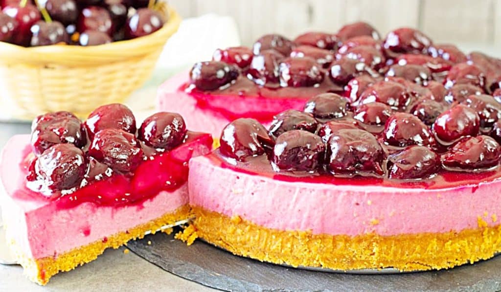 Cherry Cheesecake Recipe - No Bake Cheesecake Recipe - Easy Cheesecake Ideas - How To Make Cheesecake