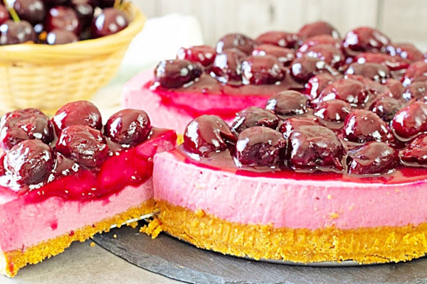 Cherry Cheesecake Recipe - No Bake Cheesecake Recipe - Easy Cheesecake Ideas - How To Make Cheesecake