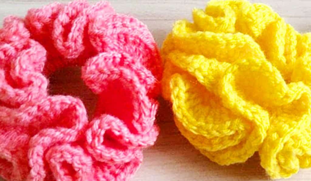 How To Crochet Hair Scrunchies - Easy Scrunchie Crochet Pattern - Free Crochet Ideas - Crochet Gift Ideas