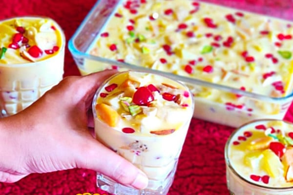 Custard Pudding Fruit Salad Recipe - Easy Dessert Idea - Fruit Salad Ideas