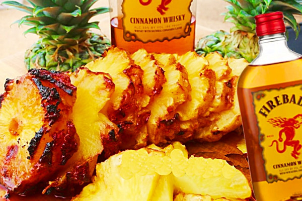 Fireball Grilled Pineapple Recipe - Easy Way To Grill Pineapple - Fireball Whiskey Recipes
