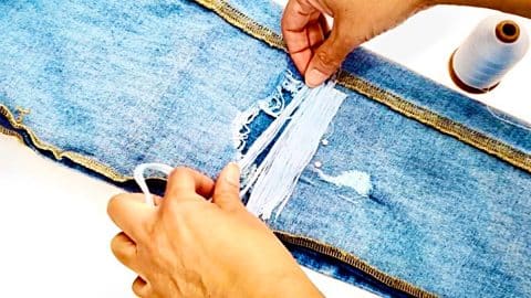 Thread Technique Decorative Jean Patch | DIY Joy Projects and Crafts Ideas