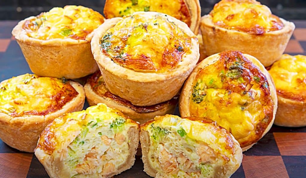 Mini Quiches Recipe - Salmon And Broccoli Quiche - How To Make Quiche