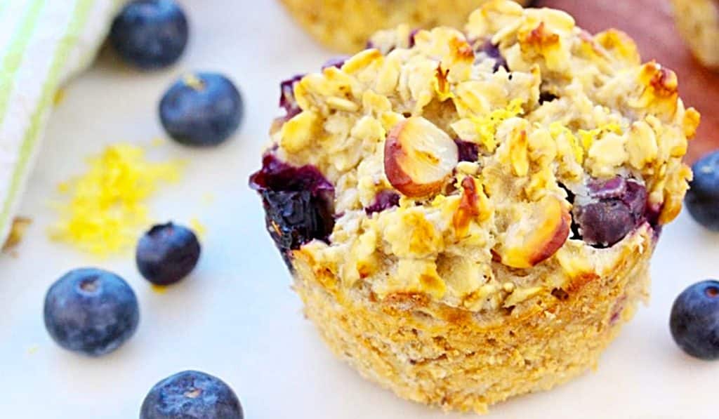 Baked Oatmeal And Blueberry Muffins - Easy Breakfast Bars - Meal Prep Ideas