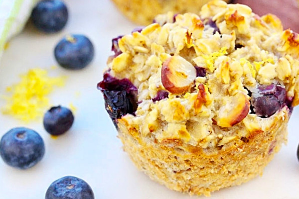 Baked Oatmeal And Blueberry Muffins - Easy Breakfast Bars - Meal Prep Ideas