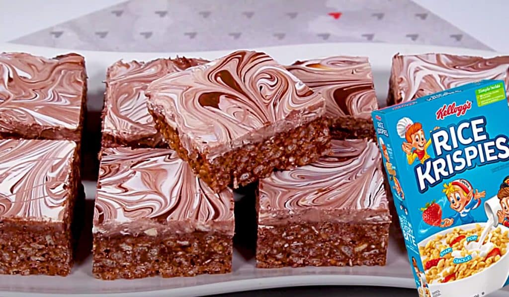 Nutella Swirl Rice Krispie Treats Recipe - How To Make Rice Krispie Treats - Chocolate Snack Bar Recipe