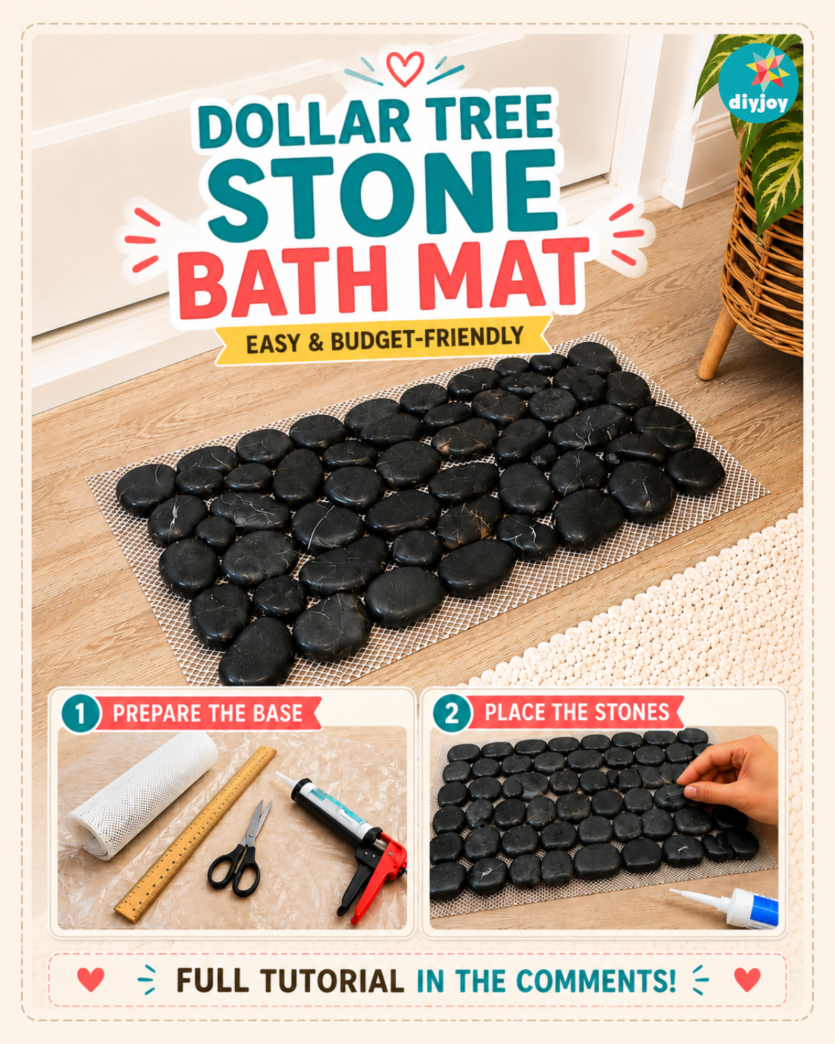 Dollar Tree Stone Bath Mat Tutorial