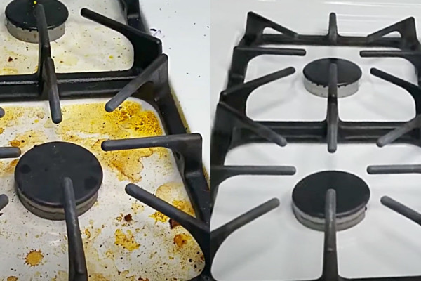 Easy Way To Clean A White Stove - Kitchen Cleaning Hacks - How To Clean A Stove