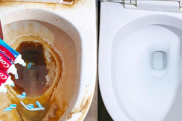 How To Clean A Toilet With Toothpaste - Easy Way To Clean A Dirty Toilet - Bathroom Cleaning Hacks