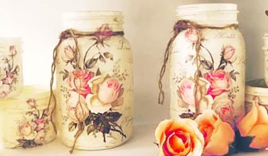 How To Makena Decoupage Jar - Mason Jar Ideas - Decoupage Mason Jars