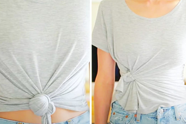 How To Tie A T Shirt - Easy Way To Make A T Shirt Smaller -Tie A Knot In Your T Shirt