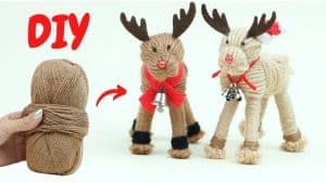 DIY Yarn Reindeer Christmas Decor Idea