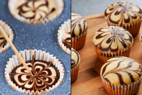 How to make cupcake choco swirls