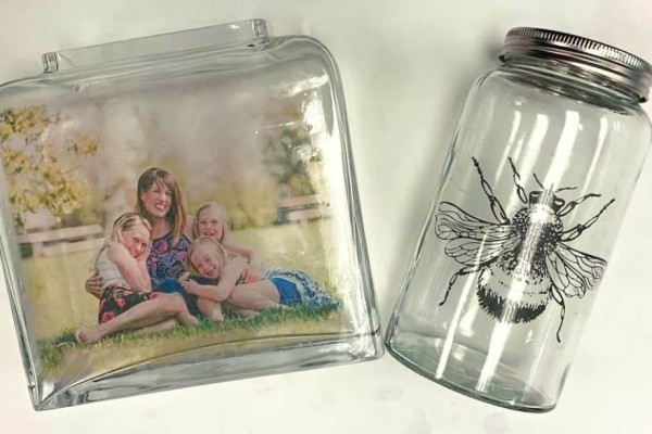How to transfer photo to glass jar DIY