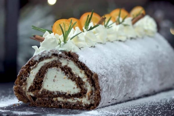 Christmas Gingerbread Yule Log