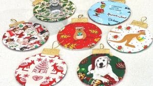 DIY Christmas Ornament Fabric Coasters