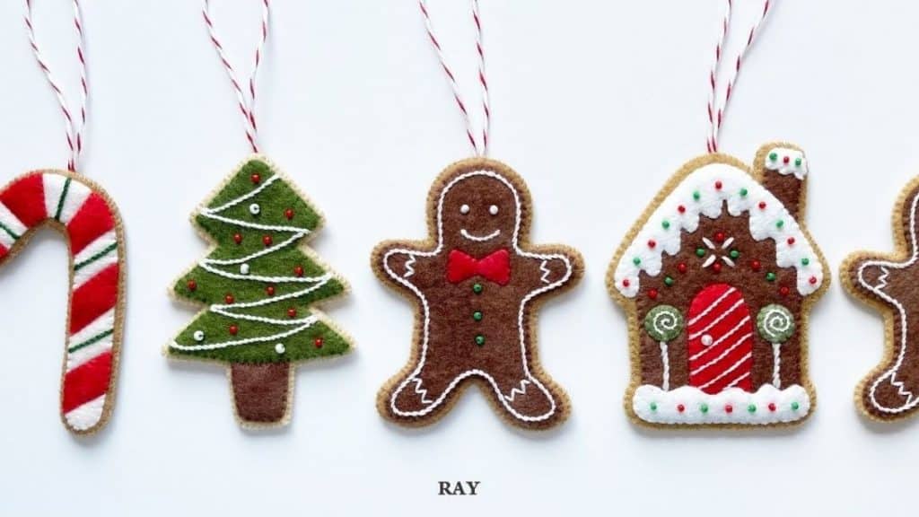 DIY Gingerbread Man Ornament Using Felt