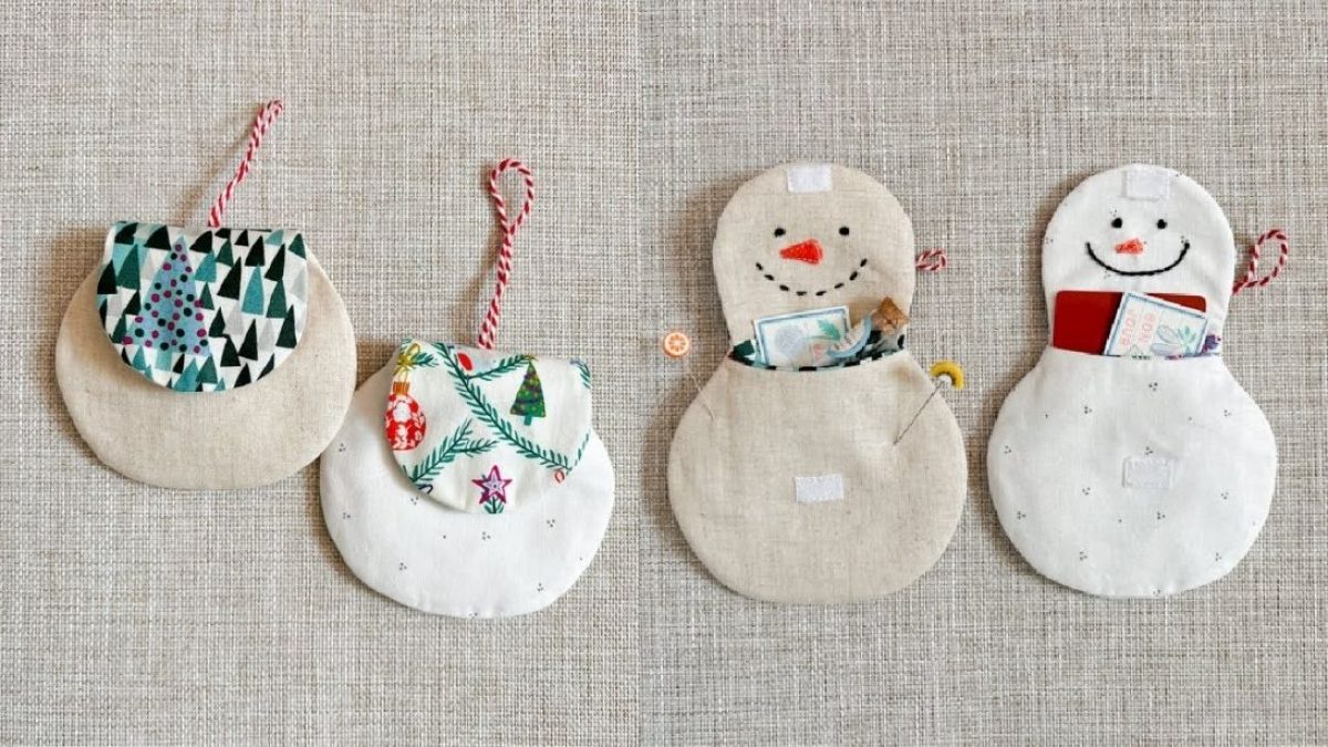 Free Fabric Christmas Craft Project - Washcloth Snowman