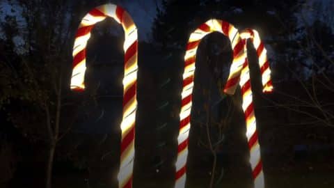 How To Make DIY Giant Candy Cane Lawn Decoration | DIY Joy Projects and Crafts Ideas