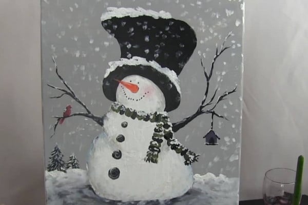 How to paint a snowman easily for beginners