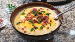 Loaded Baked Potato Soup Crockpot Recipe