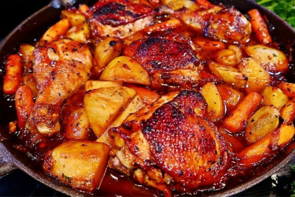 One Pan Honey Garlic Chicken & Veggies Recipe