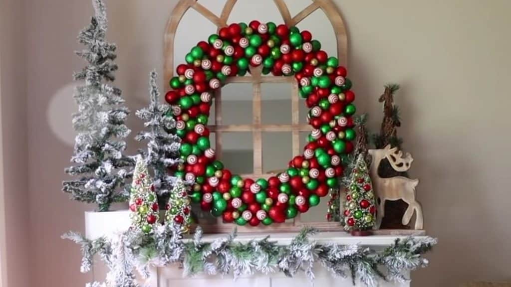 Pool noodle DIY Christmas decor