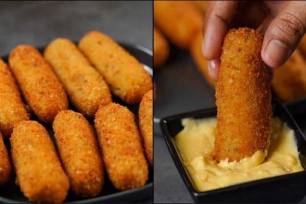 Potato Cheese Fry with Cheese Sauce