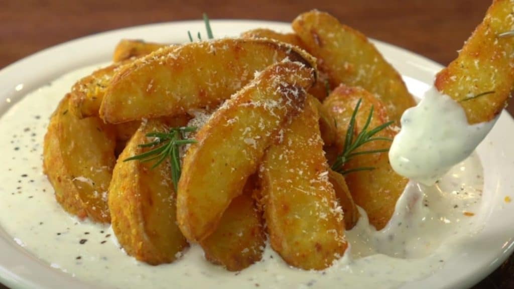 Potato Wedges with Cream Cheese Dip Recipe