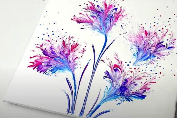 beautiful flowers steel rubber scrolling technique