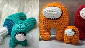 How to Make an Among Us Mini Pet Standing Crew Crochet Keychain