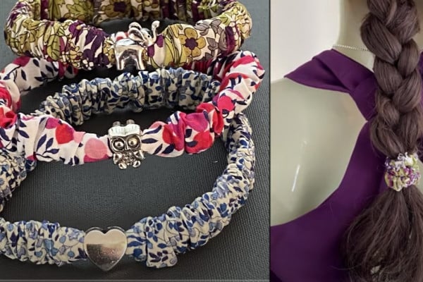 DIY Scrunchie Charm Bracelet