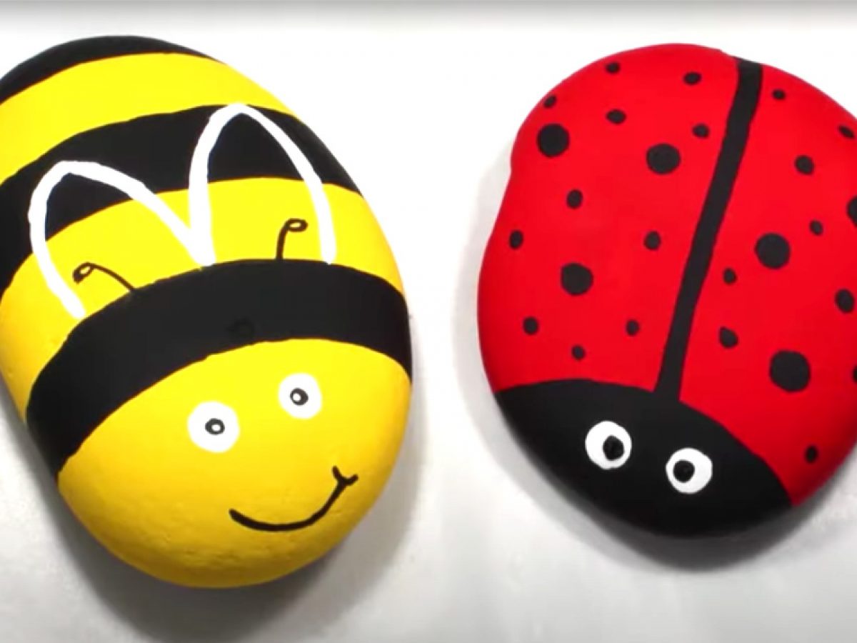 Quick and Easy Ladybug and Bumblebee Painted Rocks