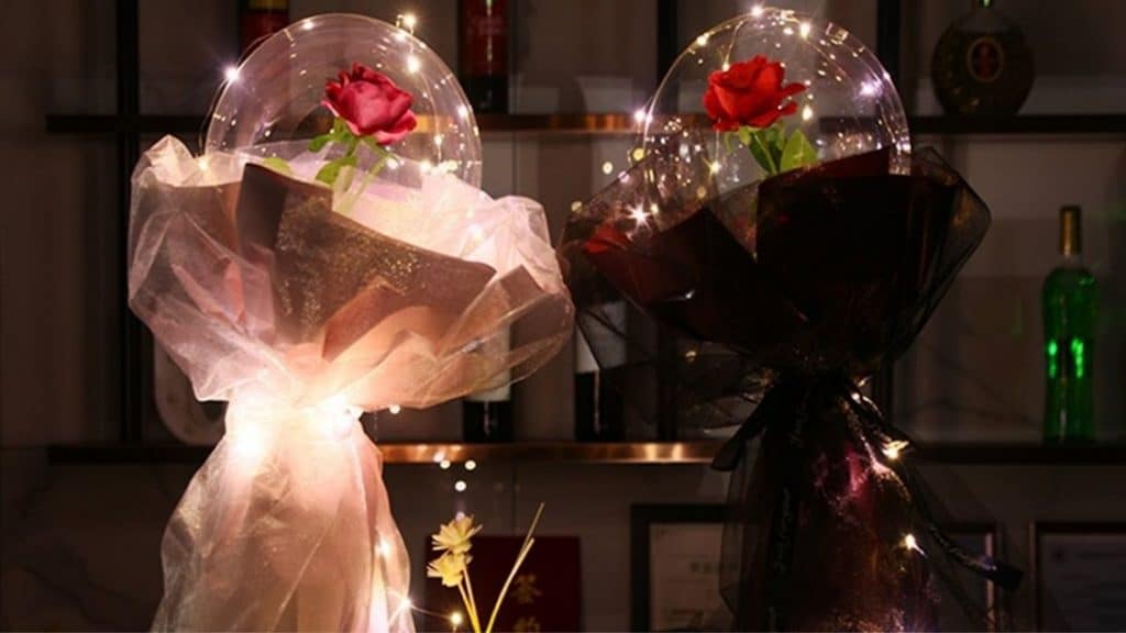 DIY LED Luminous Rose Balloon Bouquet