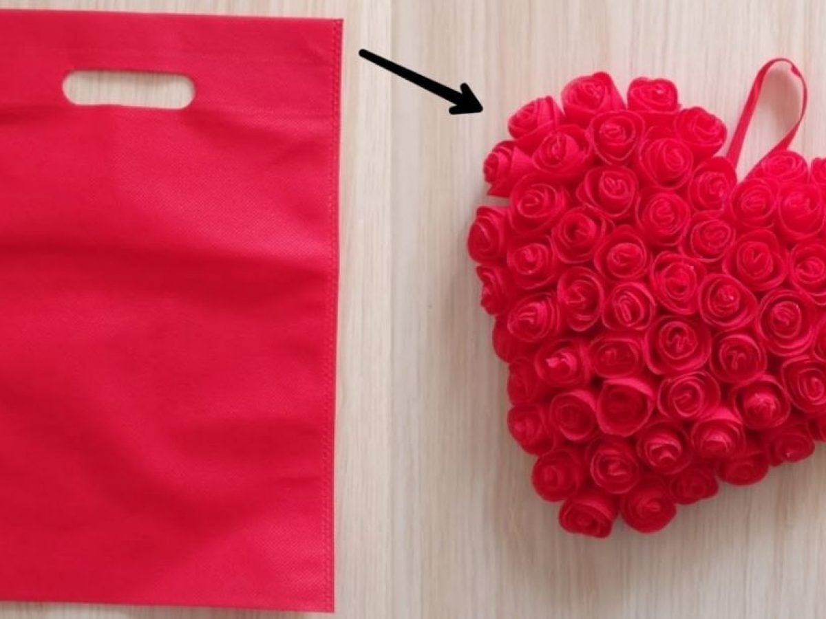 Diy Roses Heart Using A Cloth Bag: Craft a Romantic Gift 4 Diy Roses Heart Using A Cloth Bag: Craft a Romantic Gift