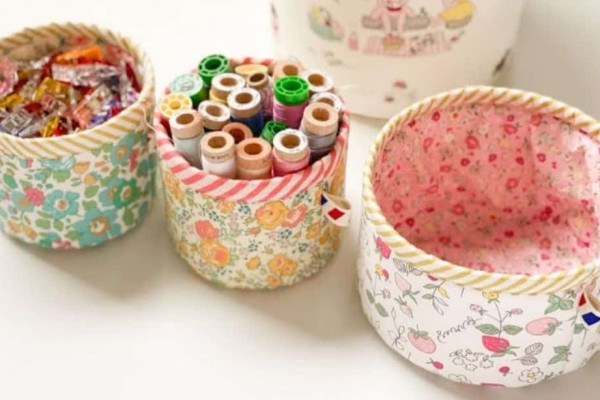 DIY Simple Fabric Basket Sewing Tutorial