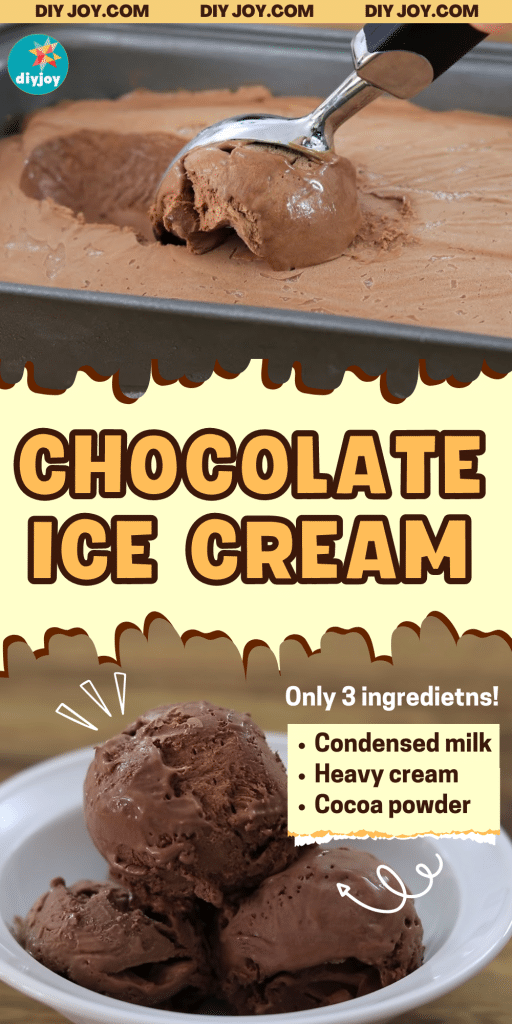 Easy 3-Ingredient Homemade Chocolate Ice Cream Recipe - DIY Joy