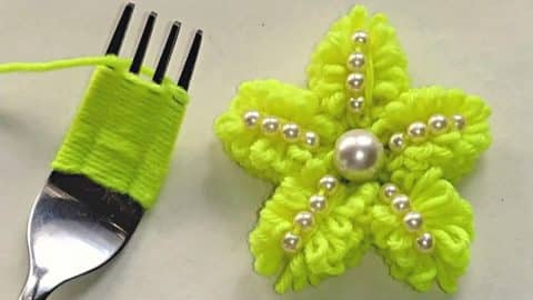 How To Make A Woolen Flower Using A Fork | DIY Joy Projects and Crafts Ideas