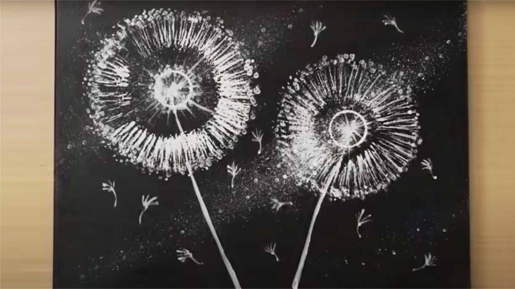 how to paint a dandelion using starbucks paper cup
