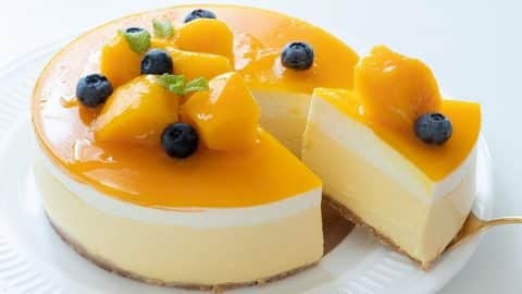 Easy No-Bake Mango Cheesecake Recipe | DIY Joy Projects and Crafts Ideas