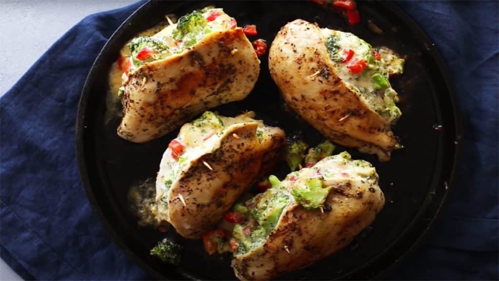 cheesy and creamy broccoli stuffed chicken recipe