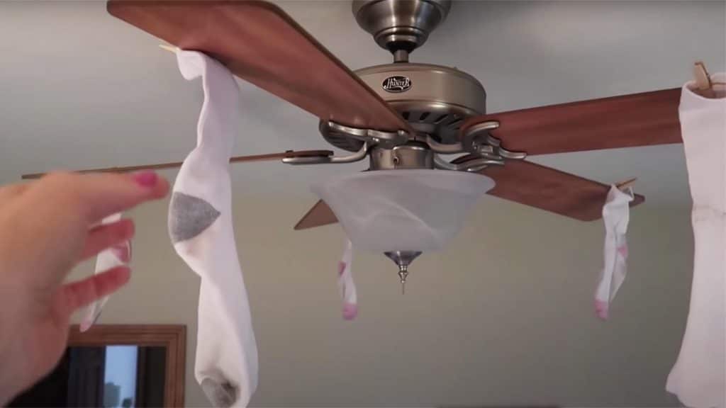 clean fan with old socks