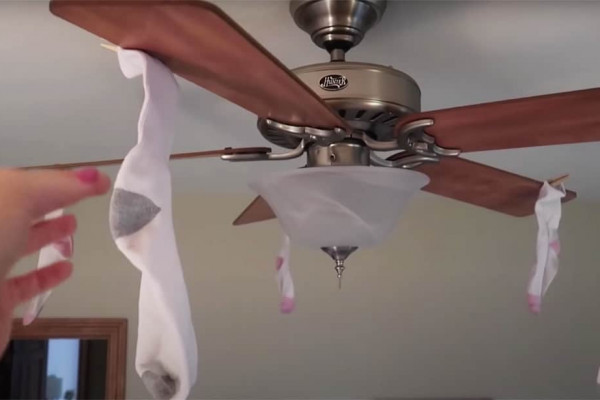 clean fan with old socks