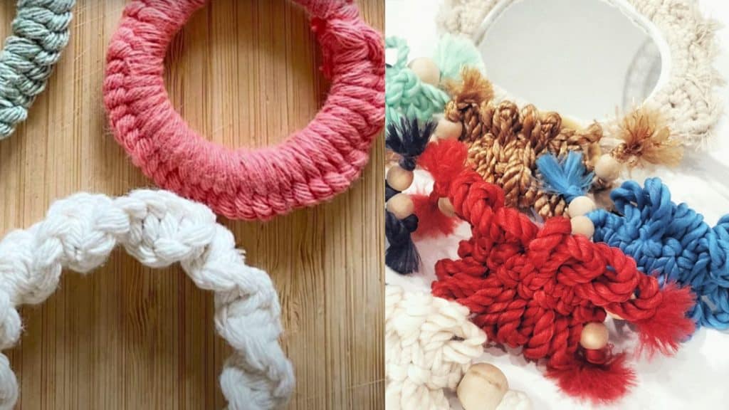 diy macrame scrunchie made out of nylon stockings