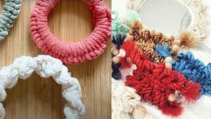 DIY Macrame Scrunchies Made from Old Nylon Stockings